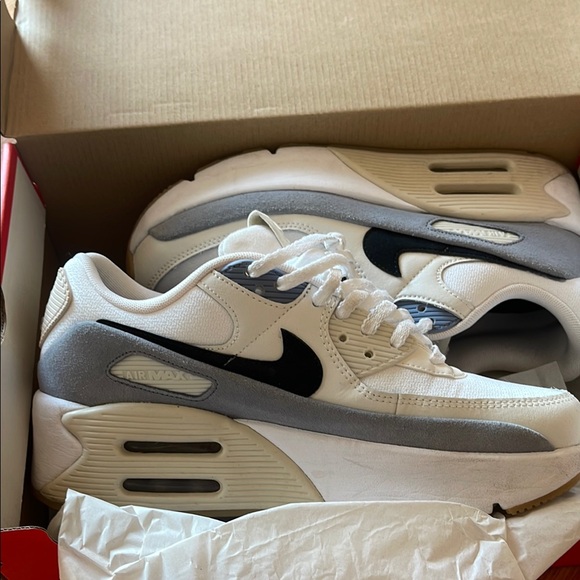 Nike Shoes - Nike White and Gray Sneakers with Tan Details